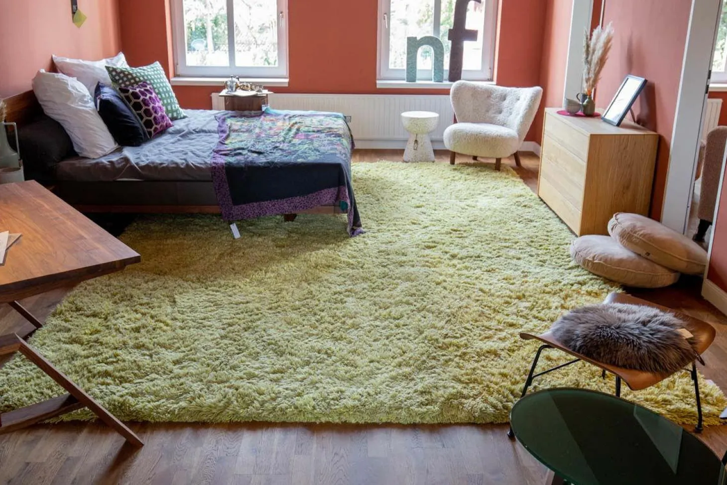 Teppich 400x280 Bravoure 60 Wolle Hellgrün