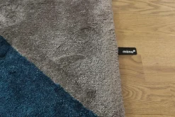 Teppich 300x200 BuildX Triangle Beige Petrol Tencel Lyocell