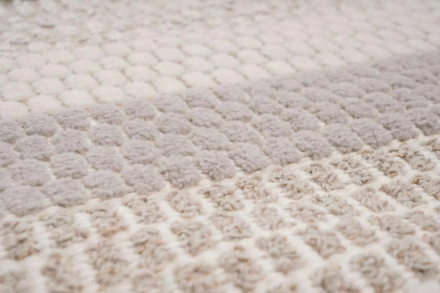 Teppich 170x240 Happy Harmony 8001 Beige Creme Wolle mit Leinen Gewoben