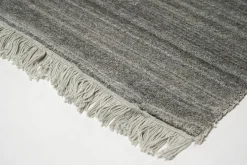 Teppich 250x200 Natural Wool Royal Grau mit FRansen