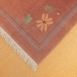 Teppich 250x203 Nidra 60 Nardin Velours Mit Fransen 21 G9 B2 Rot Handgeknüpft In 60 Knoten