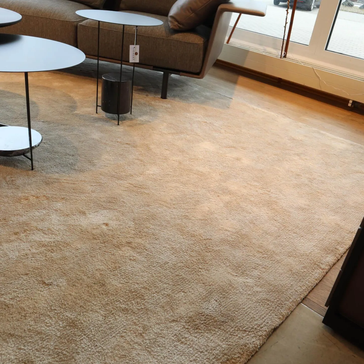 Teppich 300x300 Palette Tencel Hand Getuftet Dove Grey Beige