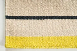 Teppich 170x240 Poppy Gelb Beige 2312 Neuseelandwolle Leinen Handgewebt