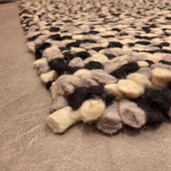 Teppich 200x200 Spots Grau Weiß Schwarz 100% Wolle