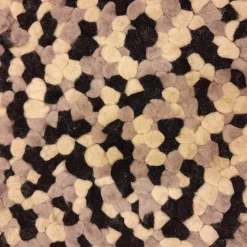 Teppich 200x200 Spots Grau Weiß Schwarz 100% Wolle