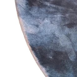 Teppich 380x380 Textil Liscio Rund Blau