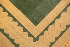 Teppich 252x201 Thani 80 Border 5 Velours Ohne Fransen 21 G68 B0 Grün Handgeknüpft In 80 Knoten