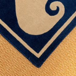 Teppich 209x203 Thani 80 Waves Velours Ohne Fransen 21 G0 B68 Blau Creme Handgeknüft In 80 Konten