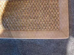 Teppich 200x200 Tropic Braun Textil Mit Einfassung In Nubukleder