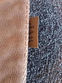 Teppich 200x200 Tropic Braun Textil Mit Einfassung In Nubukleder