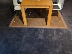 Teppich 200x200 Tropic Braun Textil Mit Einfassung In Nubukleder