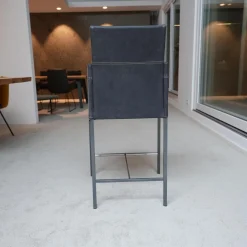 Thekenstuhl Texas Leder Kenia Baltic 6102 4-Fußgestell Struktur M15 Eisenblank Einschichtlack