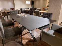 Tisch 3150 Platte Eiche Massiv Night Lackiert Epoxidharz Dunkel Gestell Moon Leg Schwarz Pulverbeschichtet