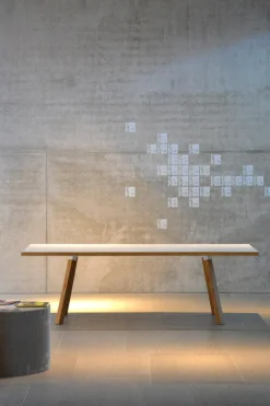 Tisch Artwork Weiß Eiche mit Laminat