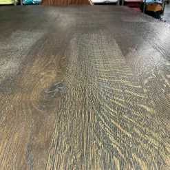 Tisch BC 17 T-Rox Platte Eiche Geräuchert Anthrazit Geölt Gestell Travertin Titanium