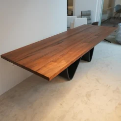 Tisch Bree E Onda 3 Platte Nußbaum Ohne Knoten Geölt Gestell Irondust Lackiert