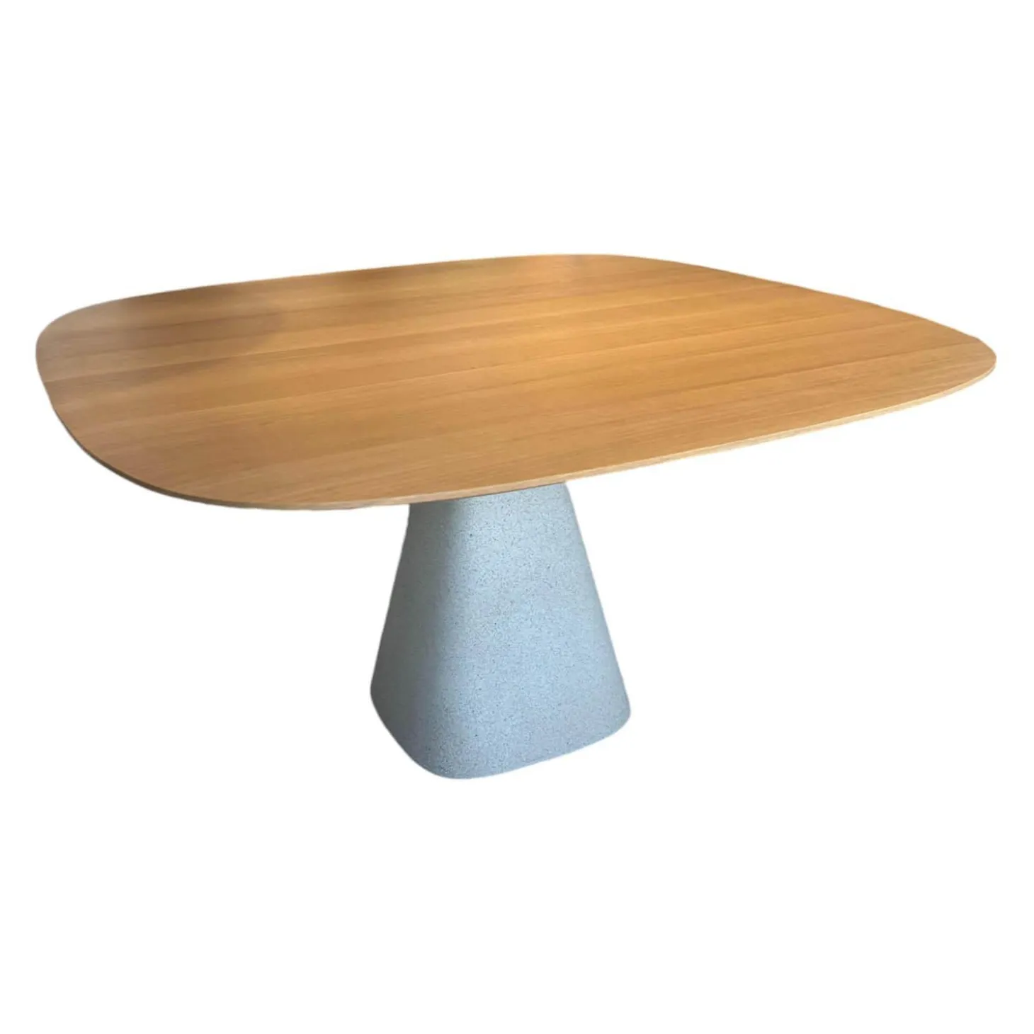 Tisch Bridge Platte Eiche Rohholzeffekt Lackiert Untergestell Beton Creme