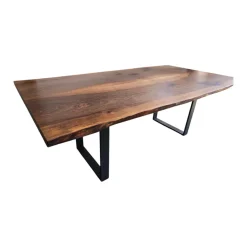 Tisch Butterfly Europäischer Nussbaum Äste Mit Harz Ausgegossen Feste Platte Kufen Gerade Schwarz