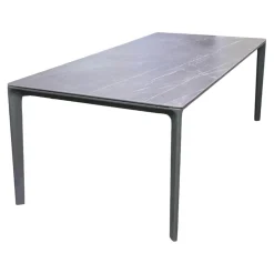 Tisch Carver Outdoor Tischplatte Ceramic Nero Meteor Dunkelgrau Gestell Pulverbeschichtetes Aluminium Meteor Anthrazit