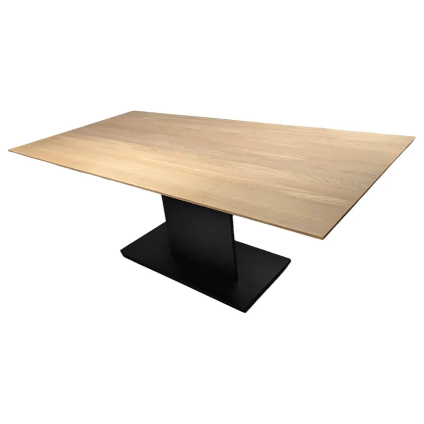 Tisch Cassia Tischplatte 0434 Wildeiche Bianco Massiv Fuß 0681 Metall Schwarz