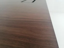 Tisch Conference X Platte Basic Furnier Nussbaum Dunkel Gestell Metall Hochglanz Poliert