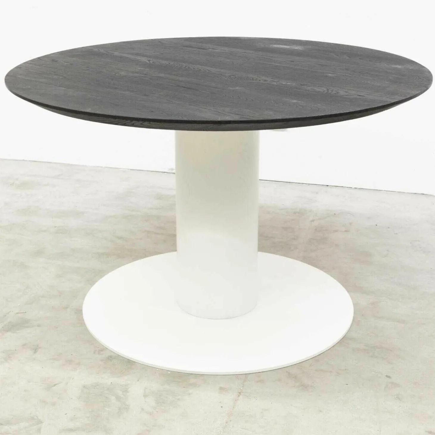 Tisch Eiche Natur Metallsäule Weiß Zierschrammen