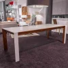 Tisch GM7722 Eiche ausziehbar mit Butterfly-PI Corian Top Beine Corian Walnuss geölt