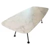 Tisch Grasshopper Platte Marmor Statuarietto Gloss Finish Weiß Gestell Stahl Schwarz