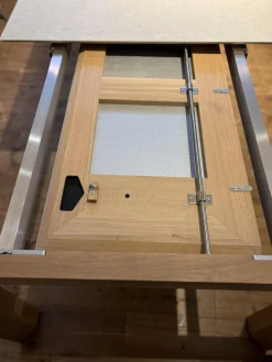 Tisch Kera 4 Platte Keramik Shilin Slate Finish Holzrahmen Gestell Knorrige Eiche Puro Geölt