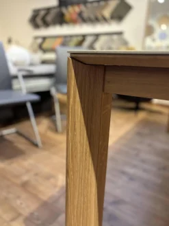 Tisch Kera 4 Platte Keramik Shilin Slate Finish Holzrahmen Gestell Knorrige Eiche Puro Geölt