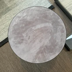 Tisch Minimize Round 480 Mikroleder Braun 04 Pulverlackiert Choco 81