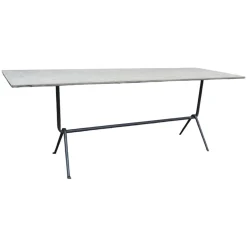 Tisch Officina Italienischer Schiefer Geflammt Gestell Schmiedeisen Lackiert Sowie Rostschutzbehandelt