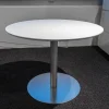 Tisch Rondo Platte Lackiert Weiß Basis P86W Säule Rondo P89 Höhenverstellung EZ