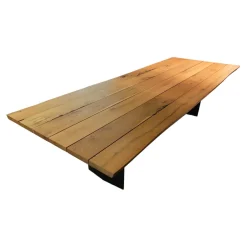 Tisch Sky Natura Holz Briccola Gewachst Wangengestell Eisen In Rautenform Irondust Schwarz