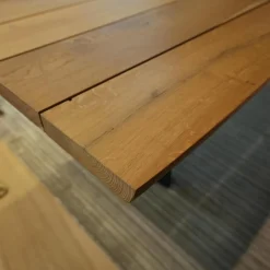 Tisch Sky Natura Holz Briccola Gewachst Wangengestell Eisen In Rautenform Irondust Schwarz