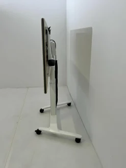 Tisch Talent 500 Malamin Eiche Gestell Weiß Klappbar auf Rollen