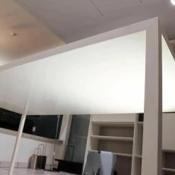 Tisch Tense Stahl 35mm mit Mineralsteinverkleidung Homogen Weiß S005