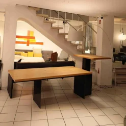 Tisch Tix eMotion Platte Ulme Massiv Naturart Mit Höhenverstellbarem Ansatztisch