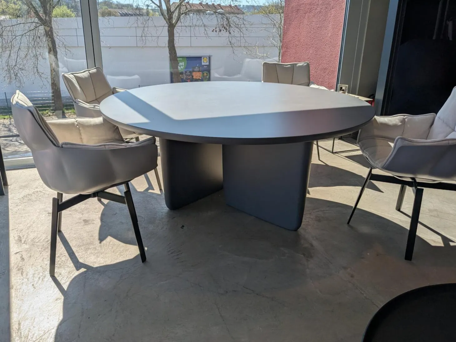 Tisch Tobi-Ishi MDF Stahlgrau Lack Satiniert