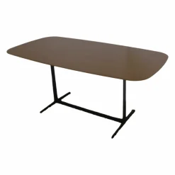 Tisch WB1 Booth Small at Oen Office Platte HPL Nussbaum Gestell Flachstahl Beschichtet Lava