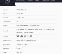 Tischbank Bezug CA1463 082 Blau Grau Gestell Eiche Natur Geölt