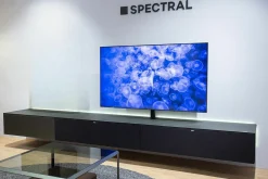 TV Board Ameno Colour Glas Granit Schwarz Grau Und Akustikstoff Fronten Mit Indirekte Beleuchtung Inklusive Medienpaket