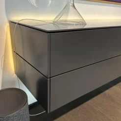 Tv Lowboard Cubo Glattlack Cosmos 436 Anthrazit Abdeckplatte Keramik Marmor Schwarz 015 Mit Beleuchtung Ohne Dekoration Ohne Leuchte