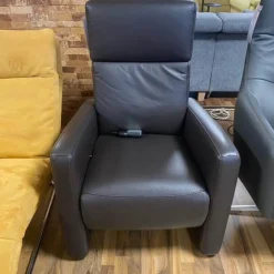 TV Sessel Augsburg Bezug Leder Dolcia Moor Dunkelbraun Schwarz Füße Kunststoff Inklusive Thermo-Lux-Heizmattenfunktion