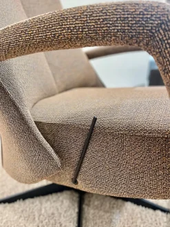 TV Sessel Senza SZ 032 Stoff Reno Melangegarn Cognac Anthrazit Braun Gestell Schwarz Inklusive Hocker