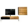 TV Wand Filigno Eiche Venedig Farbglas Schwarz Matt Gestell Schwarz Mit Home Entertainment