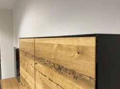 TV Wand Filigno Eiche Venedig Farbglas Schwarz Matt Gestell Schwarz Mit Home Entertainment