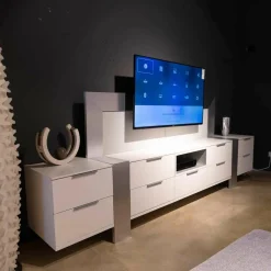 TV-Board MR Media Frame Lack Weiß Paneelrahmen Rahmenblende Aluminum