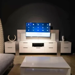 TV-Board MR Media Frame Lack Weiß Paneelrahmen Rahmenblende Aluminum