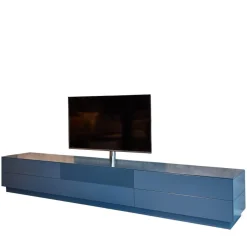 Tv-Element Soma Lack Matt Stahlblau Inklusive Klappen Und Schubkästen
